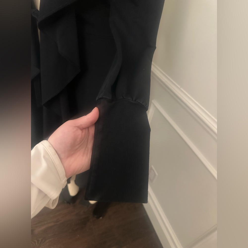 Designer Black Ruffle coat - Picture 5 of 9